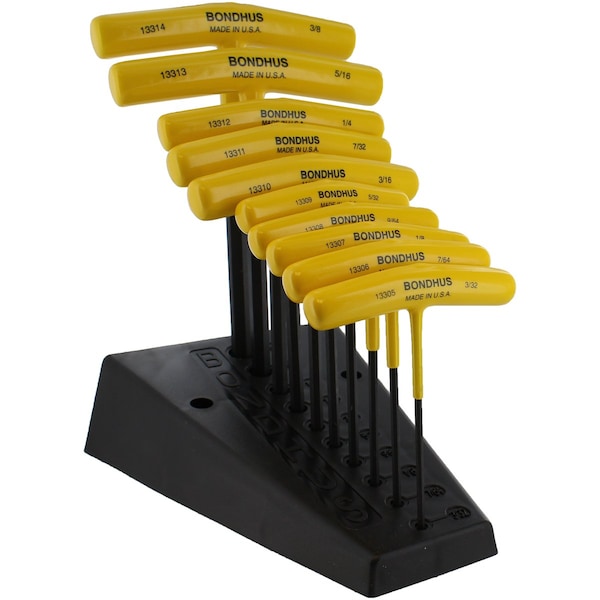 Hex Wrench Set, 10 Pieces, 3/32" to 3/8